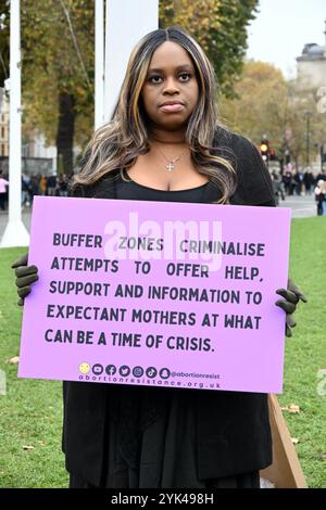 Manifestation contre l'introduction de zones tampons pour l'avortement, Parliament Square, Westminster, Londres, Royaume-Uni Banque D'Images