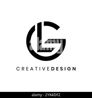 Lettre moderne créative LG ou GL illustration vectorielle de conception de logo Illustration de Vecteur