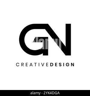 Vecteur de conception de logo Creative Modern Linked Letter GN Illustration de Vecteur