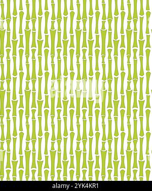 Illustration vectorielle de bambou sur fond blanc, bordure sans couture, motif, plante, nature, ruban, conception vectorielle Illustration de Vecteur