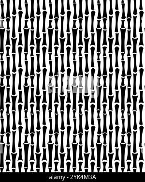 Motif abstrait minimaliste sans couture avec lignes pointillées irrégulières courtes verticales noires dessinées à la main. Vecteur minimal bambou monochrome noir et w Illustration de Vecteur