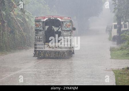 Paete, Philippines. 17 novembre 2024 : le super typhon Pepito (Man-yi) frappe l’archipel des Philippines aujourd’hui comme le 16ème cyclone tropical de l’année et le sixième en un mois, avec au moins 163 morts dans les cinq tempêtes précédentes. Man Yi est prévu comme « potentiellement catastrophique et potentiellement mortel ». Le pH est l’un des pays les plus touchés par le changement climatique, avec des conditions météorologiques extrêmes alternant entre une longue sécheresse pendant les vagues de chaleur et une augmentation des événements cycloniques graves provoquant des inondations, la destruction de l’agriculture et des infrastructures, malheureusement avec des victimes à chaque saison. Crédit : Kevin Izorce/Alamy Live News Banque D'Images