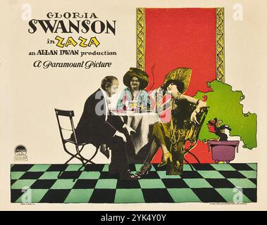 Zaza (Paramount, 1923). Lobby Card feat Gloria Swanson - film silencieux Banque D'Images