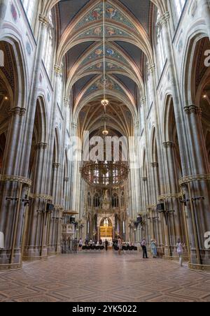 VIENNE, AUTRICHE - 31 AOÛT 2024 : L'église Votivkirche de Vienne, Autriche. La Votivkirche est une église de style néo-gothique située sur le Ringstrabe. Banque D'Images