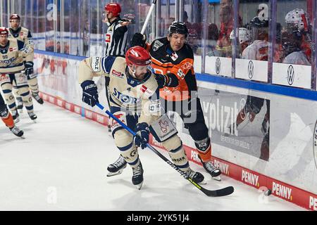 Jordan Murray (Schwenninger Wild Wings #4) Matt White (Grizzlys Wolfsburg #97) Grizzlys Wolfsburg - v. Schwenninger Wild Wings, Eishockey, PENNY DEL, saison 2024/2025, 17.11.2024 FOTO : Eibner-Pressefoto/Jan-Frederic Helbig Banque D'Images