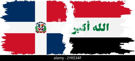 Irak et République dominicaine grunge drapeaux connexion, vecteur Illustration de Vecteur