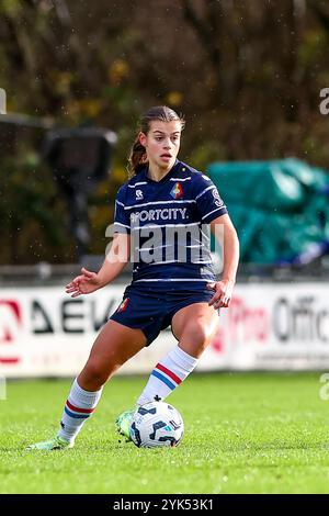 Heerenveen, pays-Bas. 17 novembre 2024. HEERENVEEN, PAYS-BAS - 17 NOVEMBRE : Isabelle Nottet de Telstar court avec le ballon lors du match Eredivisie féminin d'Azerion entre SC Heerenveen et Telstar au Sportpark Skoatterwâld le 17 novembre 2024 à Heerenveen, pays-Bas. (Photo de Pieter van der Woude/Orange Pictures) crédit : Orange pics BV/Alamy Live News Banque D'Images