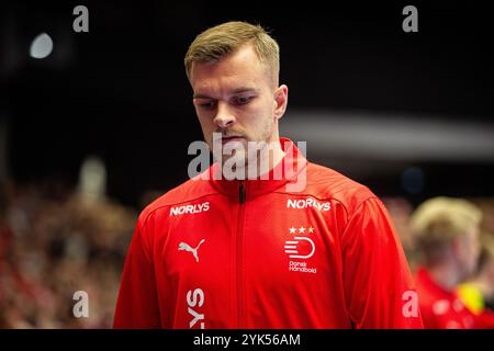 Herning, Danemark. 06 novembre 2024. Johan Hansen du Danemark vu lors du match de la EHF Euro Cup 2024 entre le Danemark et la Norvège à Boxen à Herning. Banque D'Images