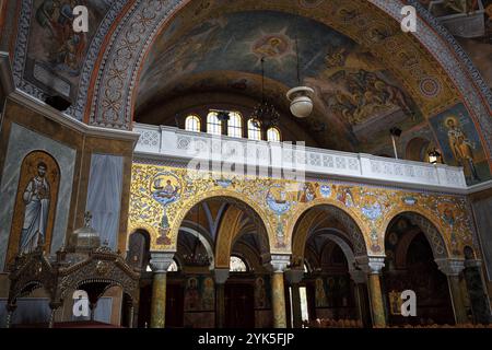 Église néo-byzantine d'Agios Andreas, vue intérieure, Patras, Péloponnèse, Grèce occidentale, Grèce, Europe Banque D'Images