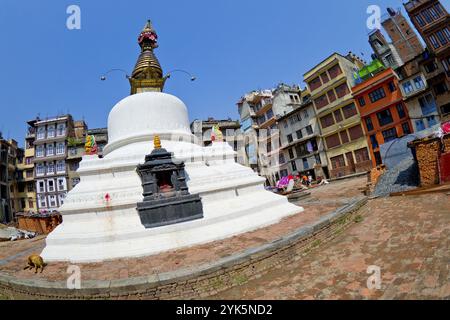 Stupa bouddhiste, Thamel zone touristique, Katmandou, Népal, Asie Banque D'Images