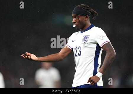 L'Angleterre Noni Madueke lors du match du Groupe B2 de l'UEFA Nations League au stade de Wembley, Londres. Date de la photo : dimanche 17 novembre 2024. Banque D'Images