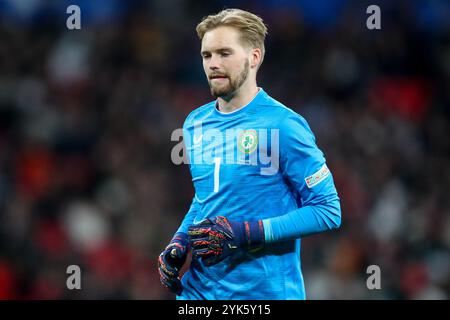 Caoimhin Kelleher de la République d'Irlande lors de l'UEFA Nations League, League B - Group 2 match Angleterre vs République d'Irlande au stade de Wembley, Londres, Royaume-Uni, 17 novembre 2024 (photo par Gareth Evans/News images) Banque D'Images