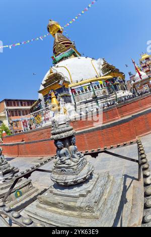 Stupa bouddhiste, Thamel zone touristique, Katmandou, Népal, Asie Banque D'Images