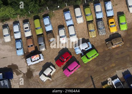 Vieille voiture Trabant, Trabi, Berlin, Allemagne, Europe Banque D'Images