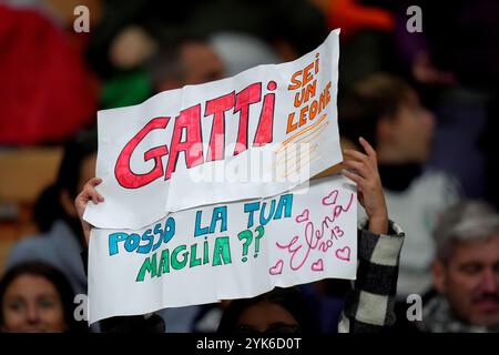 Milan, Italie. 17 novembre 2024. Les supporters italiens lors du match de football de l'UEFA Nations League entre l'Italie et la France au stade San Siro de Milan, dans le nord de l'Italie - dimanche 17 novembre 2024. Sport - Soccer . (Photo de Spada/LaPresse) crédit : LaPresse/Alamy Live News Banque D'Images