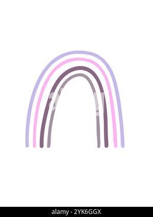 Forme abstraite arc-en-ciel, illustration de silhouette dessinée à la main simple dans des couleurs pastel à la mode, concept minimaliste parfait pour la conception de célébration, cartes, bannières, affiches, textile, papeterie Illustration de Vecteur