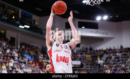 Ludwigsburg, Deutschland. 17 novembre 2024. IM Bild : Zachary Seljaas (paniers de Wuerzburg, 1) 17.11.2024, MHP Riesen Ludwigsburg v. FIT-One paniers de Wuerzburg, easyCredit BBL, 9. Spieltag, Deutschland, Ludwigsburg, MHP-Arena, crédit : dpa/Alamy Live News Banque D'Images