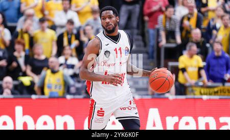 Ludwigsburg, Deutschland. 17 novembre 2024. IM Bild : Nelson Phillips (Wuerzburg Baskets, 11) 17.11.2024, MHP Riesen Ludwigsburg v. FIT-One Wuerzburg Baskets, easyCredit BBL, 9. Spieltag, Deutschland, Ludwigsburg, MHP-Arena, crédit : dpa/Alamy Live News Banque D'Images