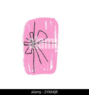 Coffret cadeau crayon. Décoration rose Saint-Valentin. Style coquette doodle. Illustration vectorielle isolée sur fond blanc Illustration de Vecteur