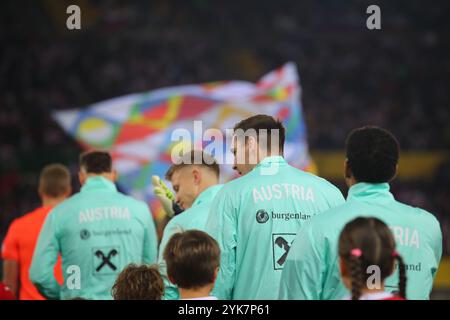 Vienne, Autriche. 17 novembre 2024. VIENNE, AUTRICHE - 17 NOVEMBRE : Team Austria lors du match UEFA Nations League - League B Group B3 entre l'Autriche et la Slovénie au stade Ernst Happel le 17 novembre 2024 à Vienne, Autriche .241117 SEPA 07 128 - 20241117 PD12597 crédit : APA-PictureDesk/Alamy Live News Banque D'Images