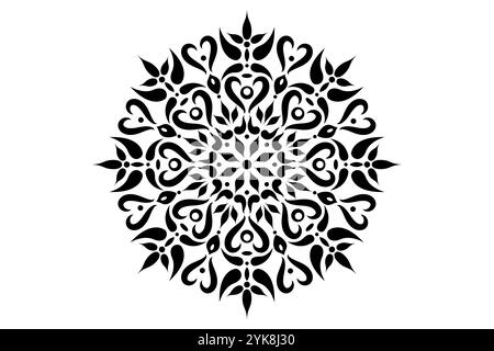 Design de motif mandala d'art floral, élément décoratif floral. Fond d'écran Paint Chemise pochoir Design textures. Ornement cercle décoratif en logo ethnique Illustration de Vecteur