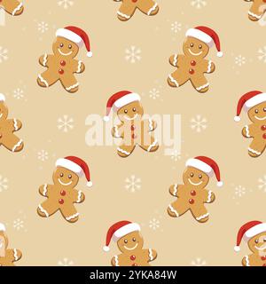 Motif sans couture de bonhomme de neige mignon. Motif sans couture de Noël avec bonhomme de neige. Illustration vectorielle Illustration de Vecteur