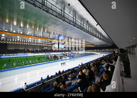 Aomori, Japon. Crédit : MATSUO. 17 novembre 2024. Vue générale patinage de vitesse : 2025 ISU quatre continents Championnats de patinage de vitesse poursuite par équipe féminine au YS Arena Hachinohe à Aomori, Japon. Crédit : MATSUO . K/AFLO SPORT/Alamy Live News Banque D'Images