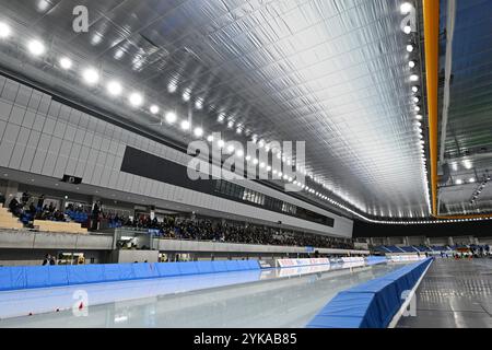 Aomori, Japon. Crédit : MATSUO. 17 novembre 2024. Vue générale patinage de vitesse : 2025 ISU quatre continents Championnats de patinage de vitesse 1000m féminin au YS Arena Hachinohe à Aomori, Japon. Crédit : MATSUO . K/AFLO SPORT/Alamy Live News Banque D'Images