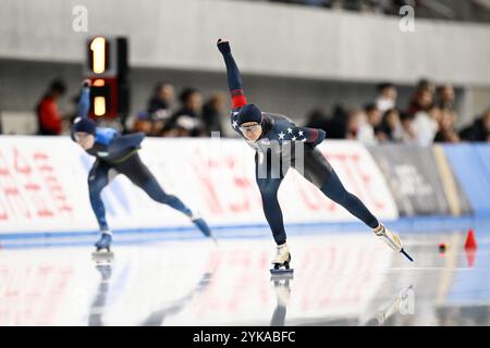 Aomori, Japon. Crédit : MATSUO. 17 novembre 2024. Brittany Bowe (USA) patinage de vitesse : 2025 Championnats de patinage de vitesse des quatre continents ISU 1000m féminin à la YS Arena Hachinohe à Aomori, Japon. Crédit : MATSUO . K/AFLO SPORT/Alamy Live News Banque D'Images