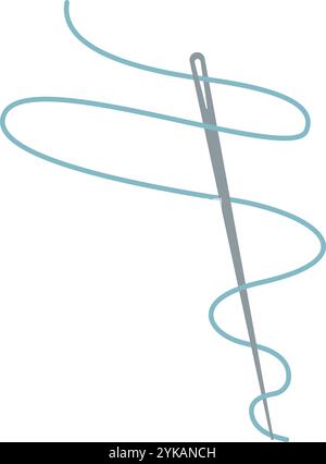 Icône aiguille à coudre et fil Illustration de Vecteur