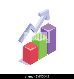 Saisissez ce vecteur modifiable de graphique de croissance, conception d'icône d'analyse commerciale Illustration de Vecteur