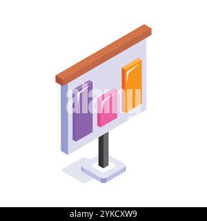 Une icône bien conçue de tableau de présentation dans un style modifiable, vecteur d'analyse commerciale Illustration de Vecteur