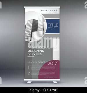 Roll up professionnel passagers banner concept design pour la présentation d'affaires Illustration de Vecteur