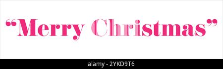 Typographie rose affichant Joyeux Noël sur fond blanc, créant un message de fête avec une décoration simple et joyeuse pour le CHRI Illustration de Vecteur