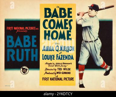 Babe Comes Home (First National, 1927). Titre Lobby Card feat Babe Ruth Banque D'Images