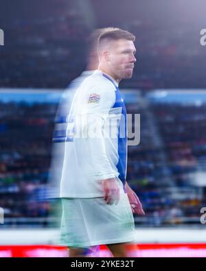 Helsinki, Finlande. 17 novembre 2024. Benjamin Källman de Finlande lors du match de l'UEFA Nations League opposant la Finlande à la Grèce au stade olympique d'Helsinki, Helsinki, Finlande, le 17 novembre 2024. Crédit : Ivan Badanin/Alamy Live News. Non destiné à un usage commercial. Banque D'Images