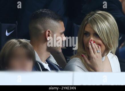 Milan, Italie. 31 mars 2019. Foto Spada/LaPresse31 Marzo 2019 Milano ( Italia ) sport calcio Inter vs Lazio - Campionato di calcio Serie A TIM 2018/2019 - Stadio San Siro Nella foto : Mauro Icardi Wanda Nara photo Spada/LaPresse 31 mars 2019 Milan ( Italie ) sport soccer Inter vs Lazio - Championnat Italien de Football League A TIM 2018/2019 - San Siro Stadium sur la photo : Wanda Nara Mauro Icardi crédit : LaPresse/Alamy Live News Banque D'Images