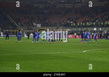 Finale Team (Italie) lors du match UEFA Nalions League 2025 entre Italie 1-3 France au stade Giuseppe Meazza le 17 novembre 2024 à Milan, Italie. Crédit : Maurizio Borsari/AFLO/Alamy Live News Banque D'Images