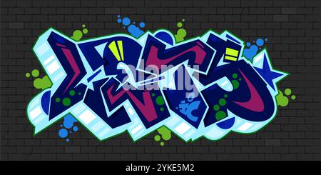 Dark Urban Hip Hop Abstract Word laisse Graffiti style police Lettering Vector illustration Template Illustration de Vecteur