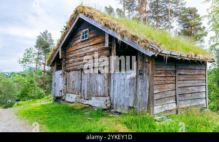 Musée Sunnmøre la Norvège et le musée Viking est un magnifique musée en plein air avec 56 maisons anciennes et distinctes Banque D'Images