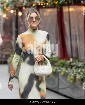 Londres, Angleterre, Royaume-Uni. 18 novembre 2024. Ashley Roberts, correspondante du showbiz quitte Global Radio Credit : Richard Lincoln/Alamy Live News Banque D'Images