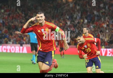 Córdoba, 10/15/2024. Match de Ligue des Nations entre l'équipe nationale espagnole et la Serbie au stade El Arcángel avec un score de 3-0 en faveur de l'Espagne. Photo : Valerio Merino. ARCHOR. Crédit : album / Archivo ABC / Valerio Merino Banque D'Images