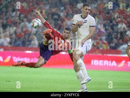 Córdoba, 10/15/2024. Match de Ligue des Nations entre l'équipe nationale espagnole et la Serbie au stade El Arcángel avec un score de 3-0 en faveur de l'Espagne. Photo : Valerio Merino. ARCHOR. Crédit : album / Archivo ABC / Valerio Merino Banque D'Images