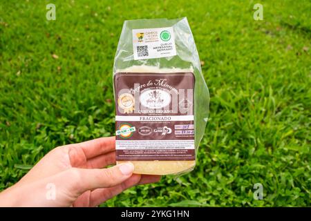 Sao Francisco de Paula, Brésil - 12 novembre 2024 : Queijo serrano (fromage serrano), fromage traditionnel et artisanal de la Campos de Cima da Serr Banque D'Images