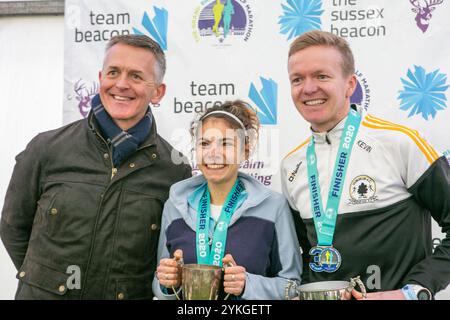 Brighton, Royaume-Uni. 23 février 2020. Des milliers de coureurs se sont joints au 30e semi-marathon de Brighton en partant de Madeira Drive à 9h30, parcourant un parcours de 13,1 km à travers la ville et de nombreux de ses monuments. Les courses en fauteuil roulant ont également rejoint une course antérieure. L'événement s'est terminé avec le prix Cerymony aux gagnants tard dans la matinée. L'événement a apporté à la ville une atmosphère festive avec plusieurs routes fermées à la suite de l'événement. Le Sussex Beacon, qui soutient les personnes vivant avec le VIH, organise la course depuis 1990 Banque D'Images