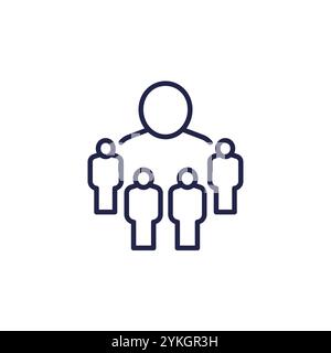 icône d'influence sur le vecteur de ligne d'influence blanc Illustration de Vecteur