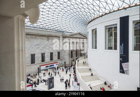 British Museum, cour intérieure, toit en forme de dôme, atrium, musée, architecte Norman Foster, Londres, région de Londres, Angleterre, Grande-Bretagne Banque D'Images