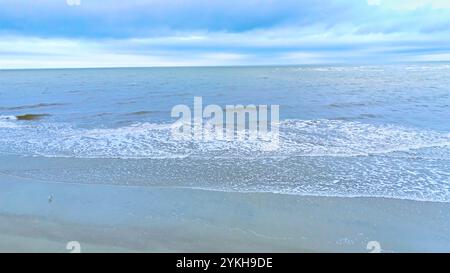 Plage à Tybee Island à Savannah Géorgie - vue aérienne Banque D'Images