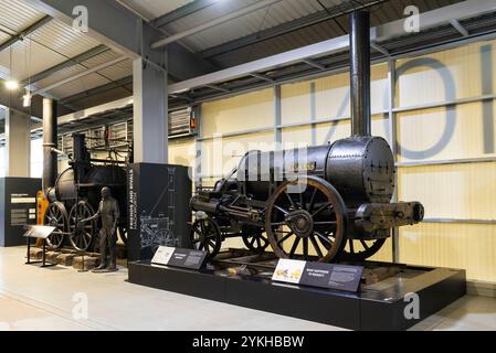 Locomotion Darlington Shephensons fusée conçue par George et Robert Stephenson Locomotion Shildon Darlington Comté Durham Angleterre GB Europe Banque D'Images