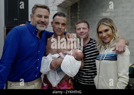 David Walliams, Robbie Williams, Dermot O'Leary, Ayda Field, 2012 Banque D'Images